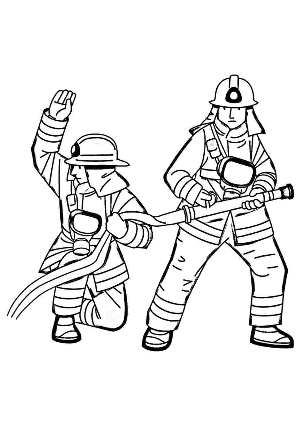 Раскраска пожарный для детей