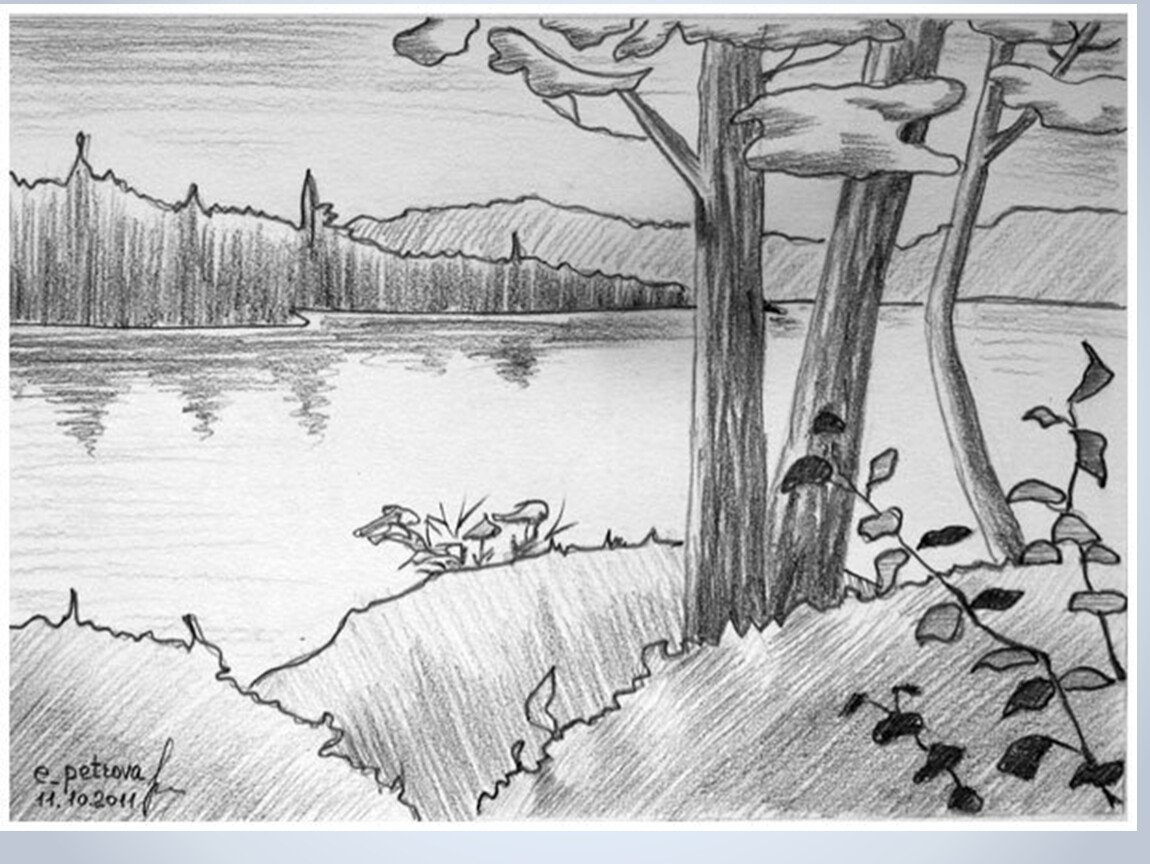 Пейзаж в графике легкий