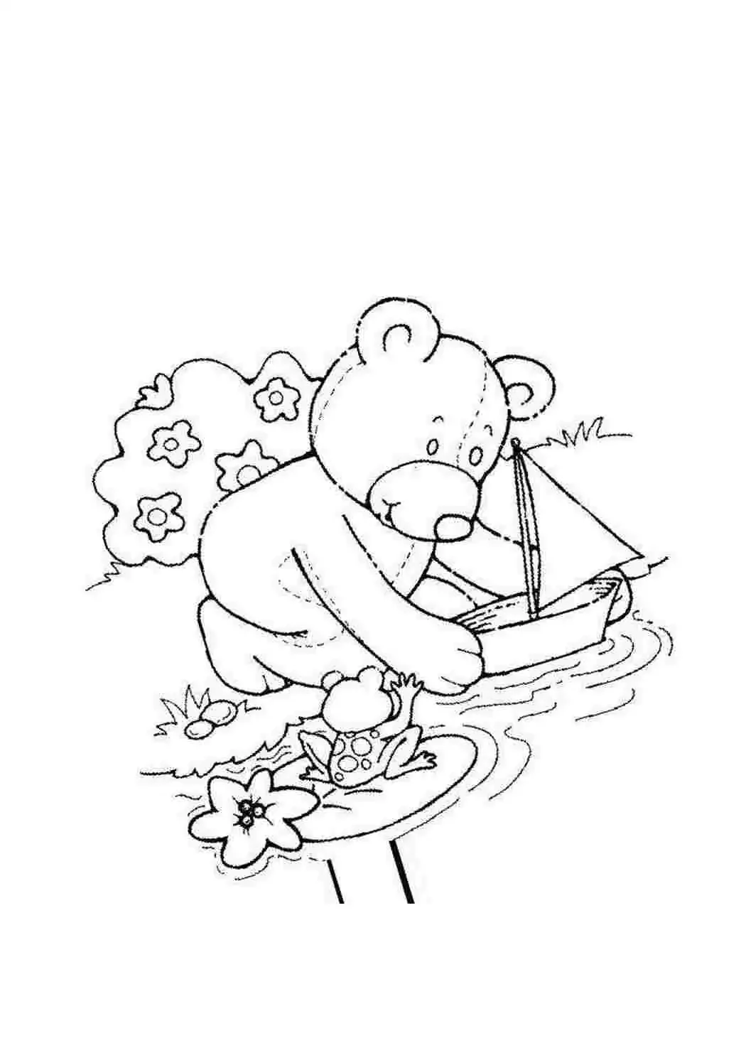 Бурый медведь раскраска