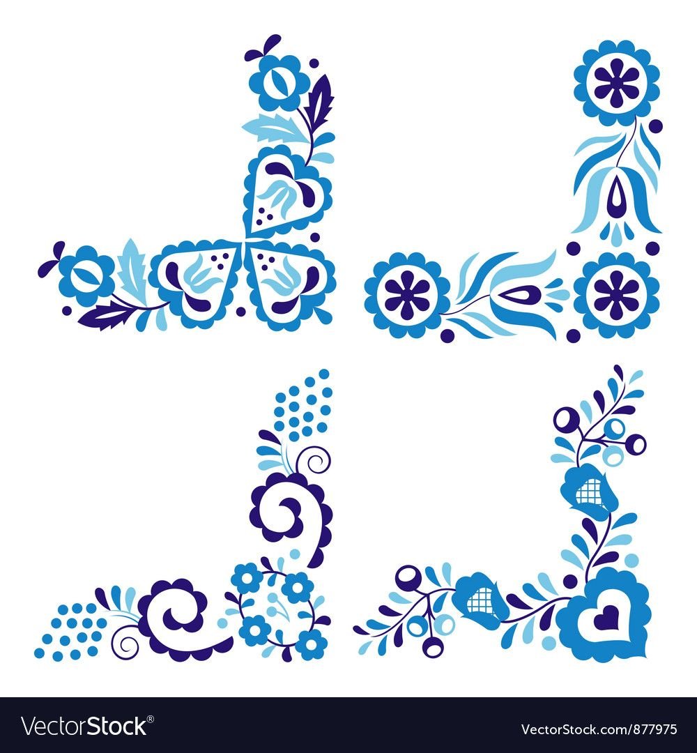 Гжель орнамент рамка