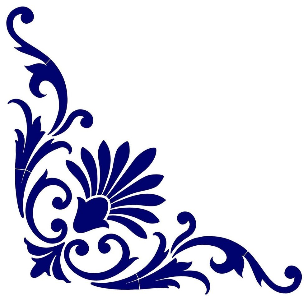 Цветочная гирлянда Гжель фото