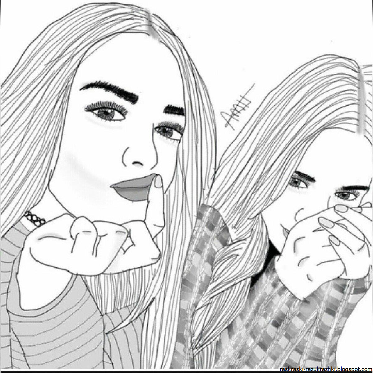 Рисунки для срисовки подруги