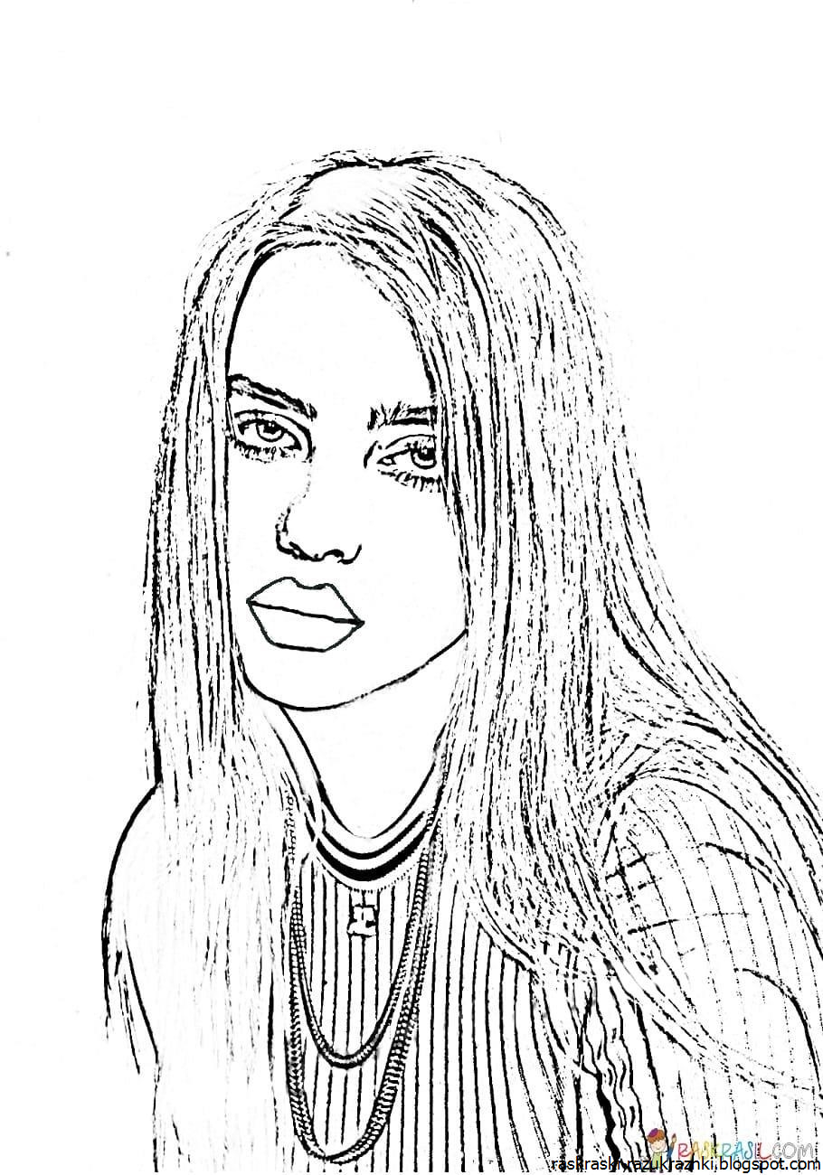 Раскраска певица Билли Айлиш