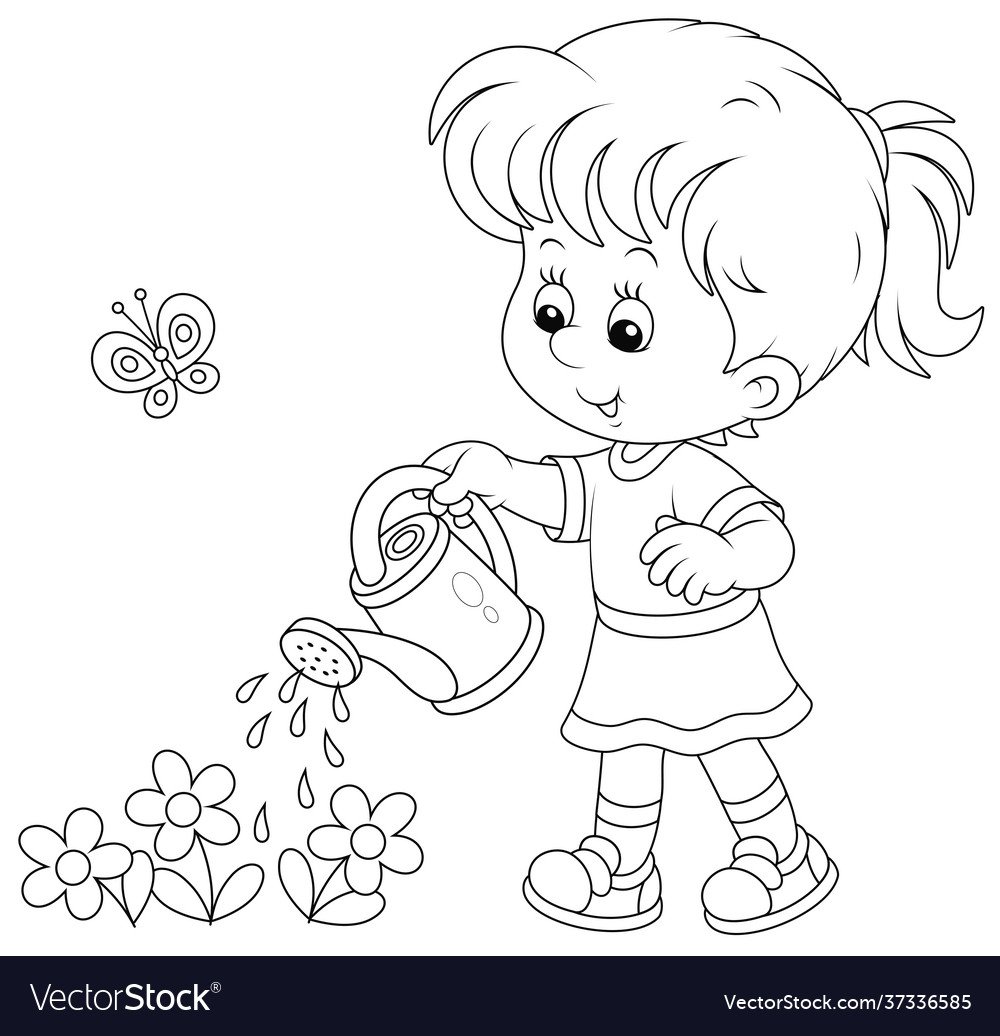 Раскраска девочка соейкой