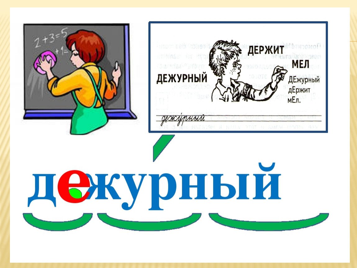 Дежурный словарное слово