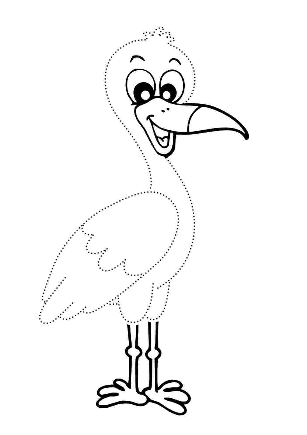 Цапля раскраска