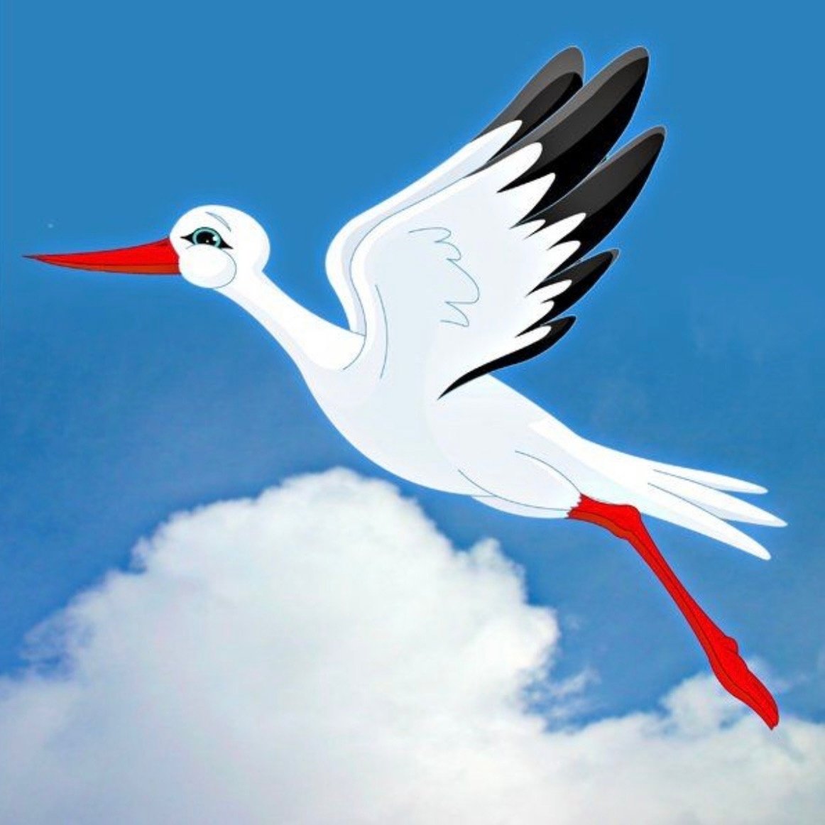 Аист с книжкой