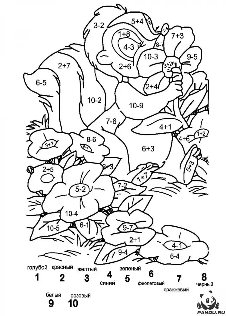Раскраска с примерами на английском