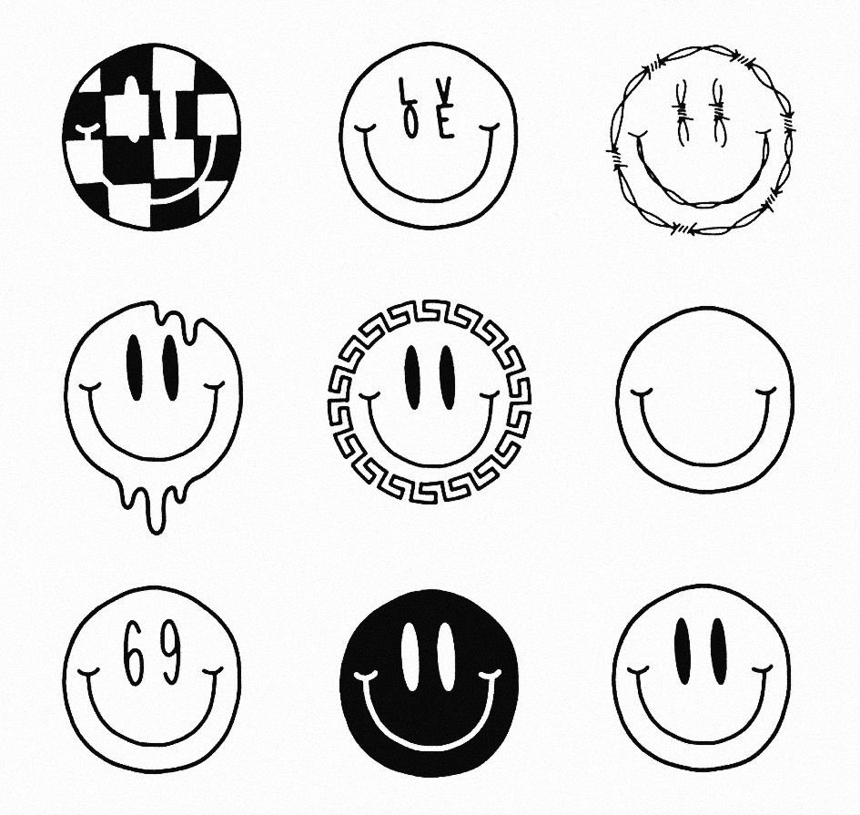 Мини тату эскизы смайлик
