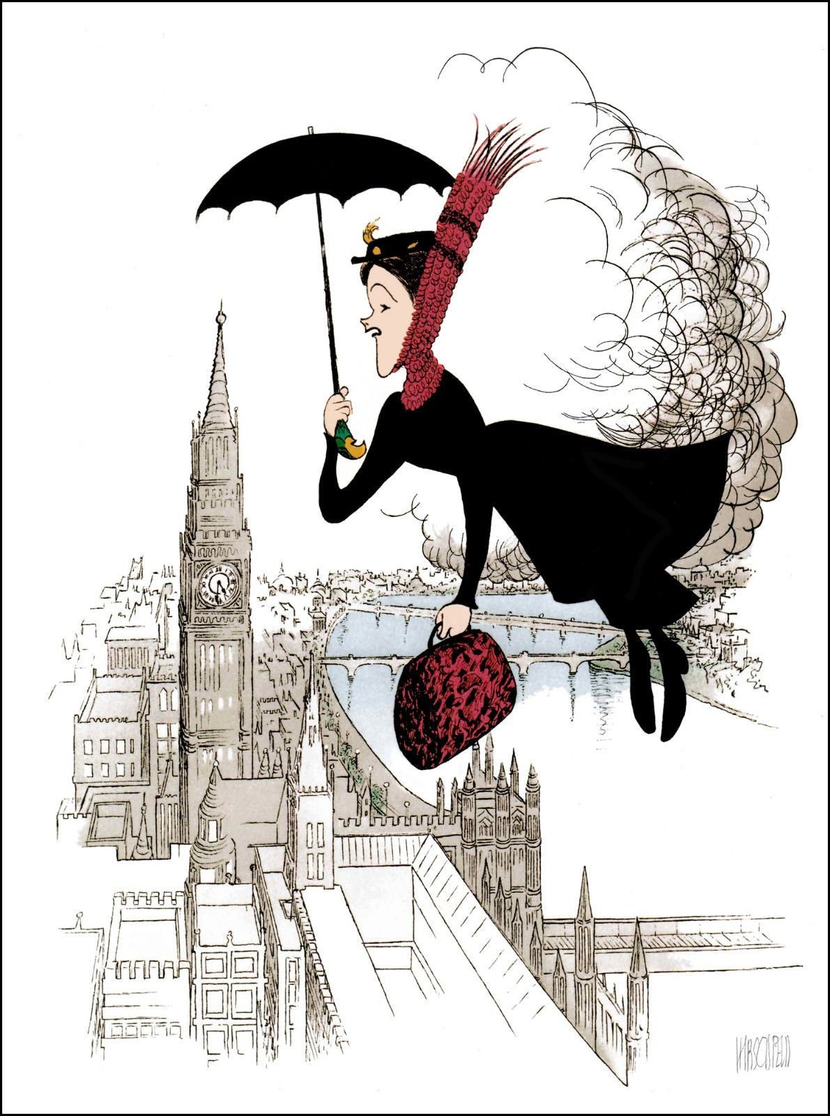 Шарж Мэри Поппинс