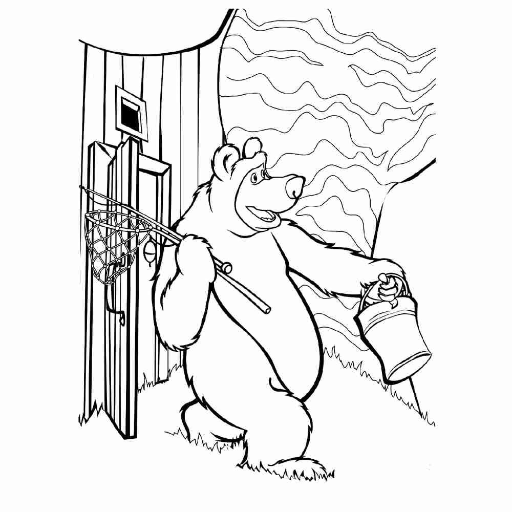 Раскраски для девочек Маша и медведь