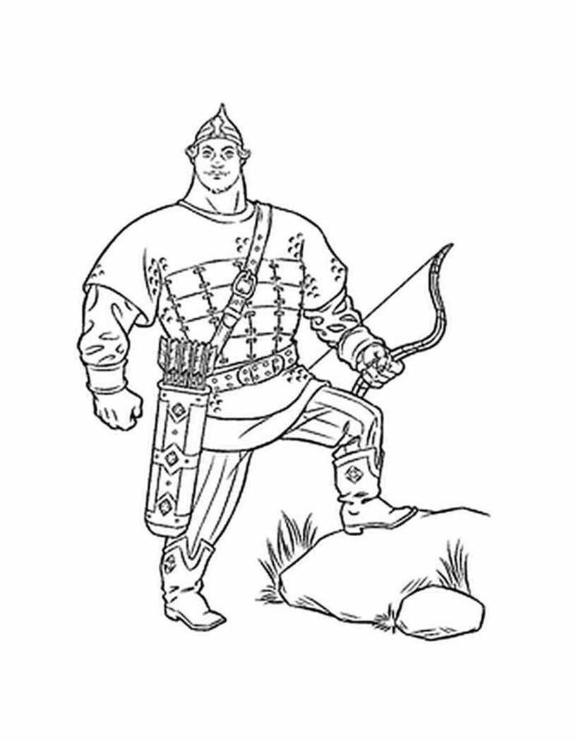 Раскраски для мальчиков Рыцари и богатыри