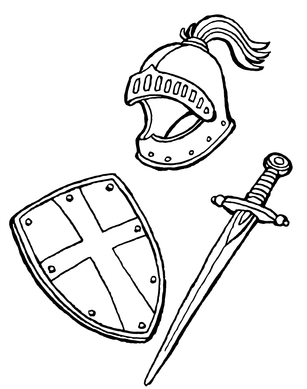 Щит и меч раскраска