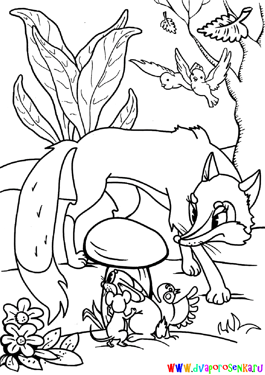 Иллюстрация к басне Крылова Стрекоза и муравей