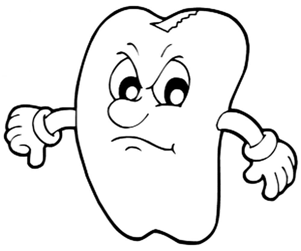 Раскраски зубки для детей