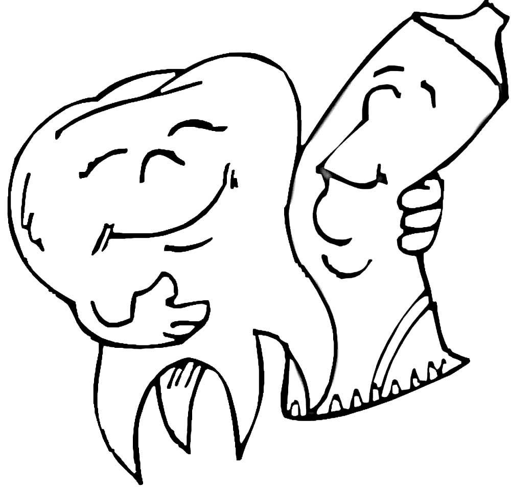 Зуб раскраска для детей