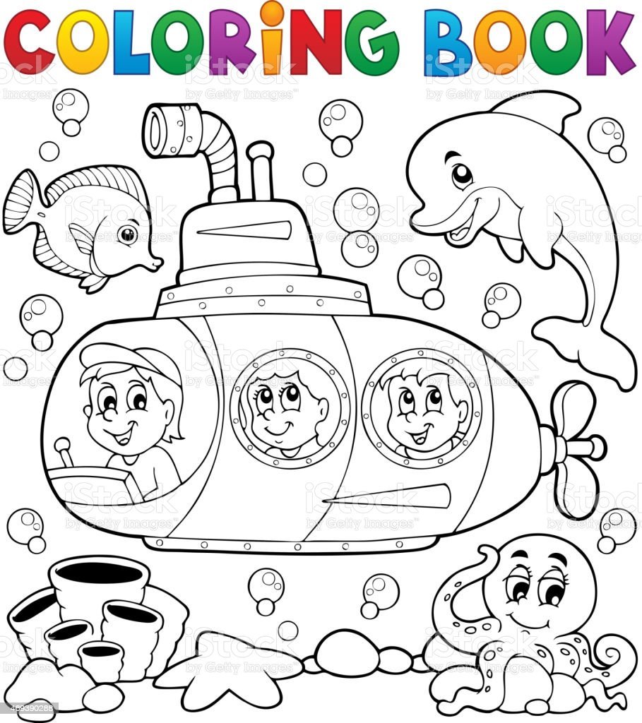 Подводная лодка раскраска