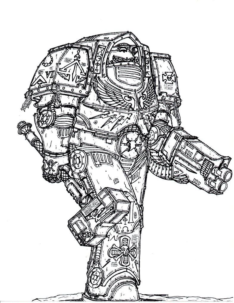 Раскраски вархаммер 40000 Космодесант