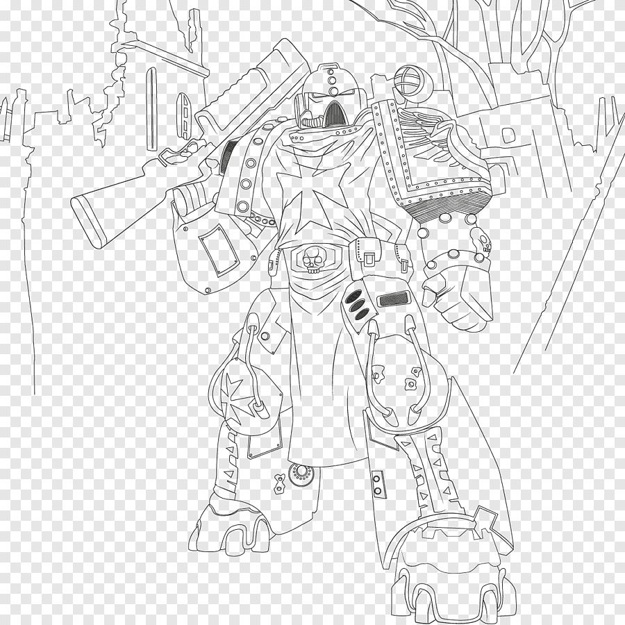 Раскраски вархаммер 40000 Космодесант