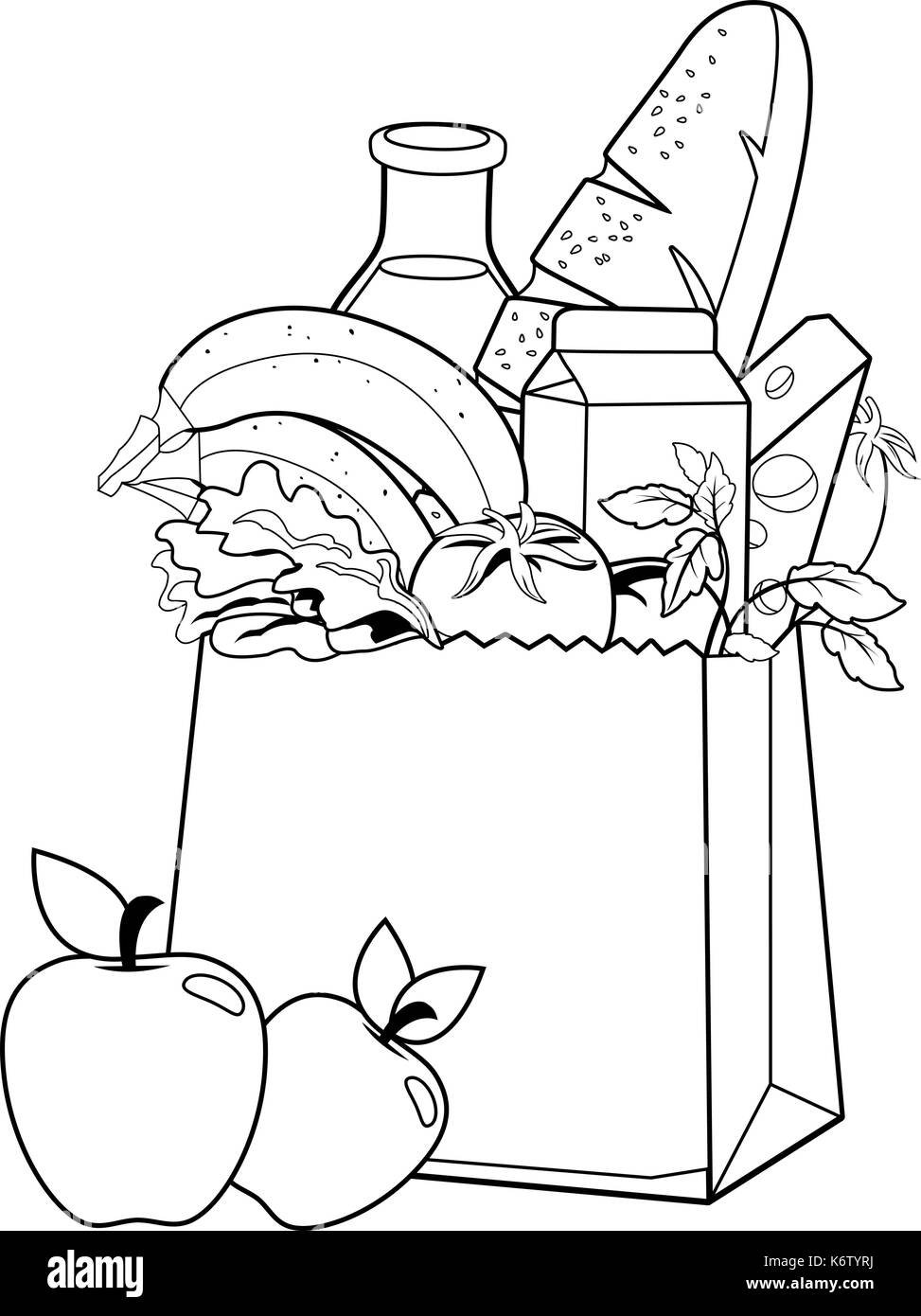 Пакет с продуктами чб