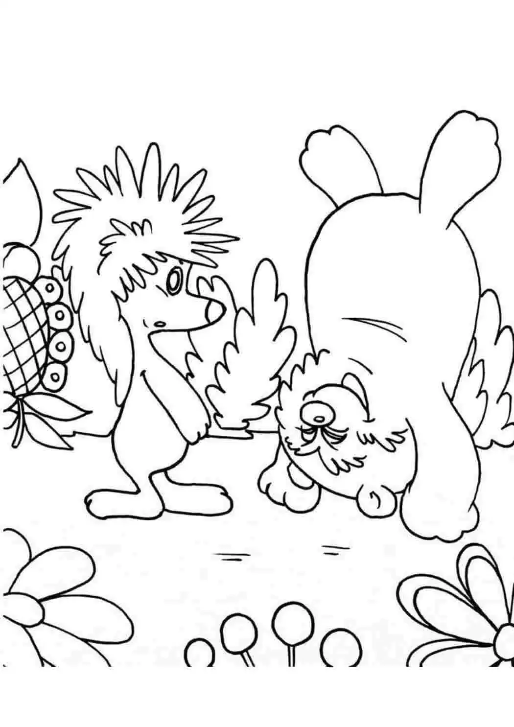 Ёжик Трям Здравствуйте раскраска