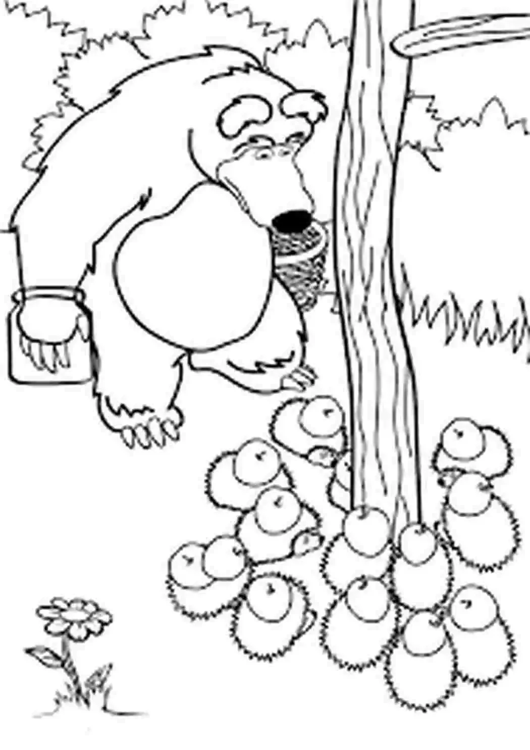 Раскраска веселый Ежик