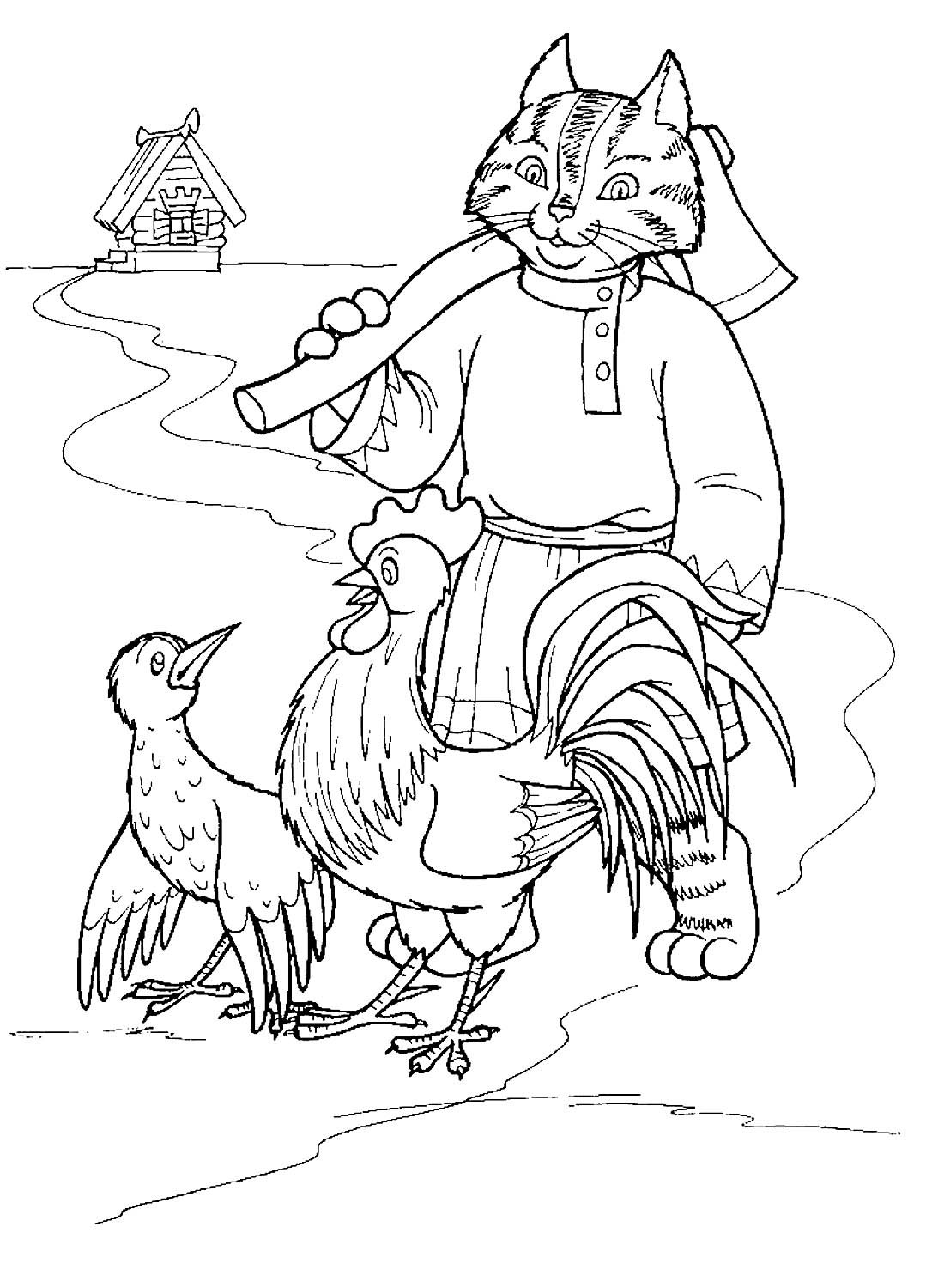 Лиса раскраска красивая