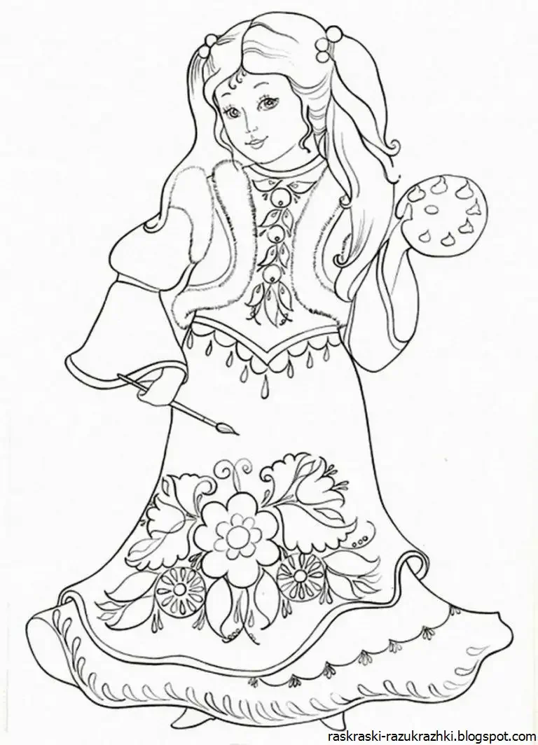 Раскраска "русские красавицы"
