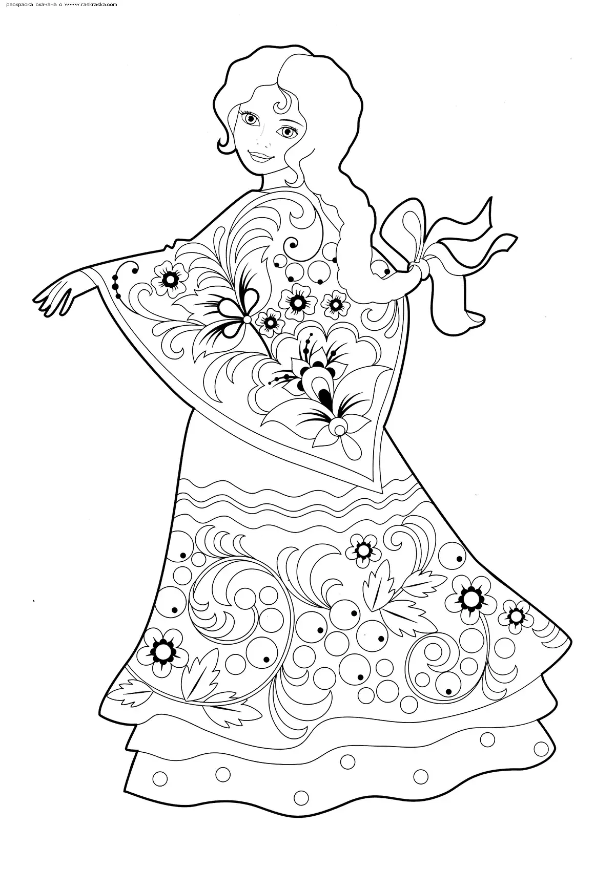 Русская красавица раскраска