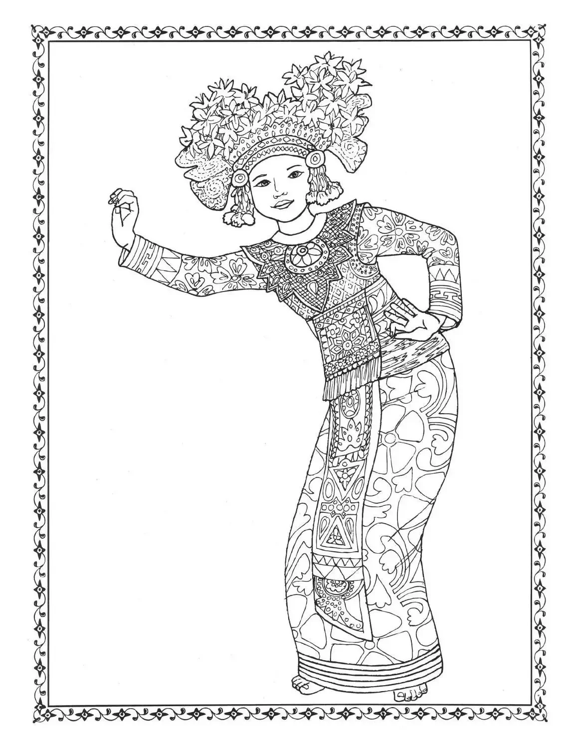 Светлана Вохринцева - раскраска народного костюма «Россиночка»