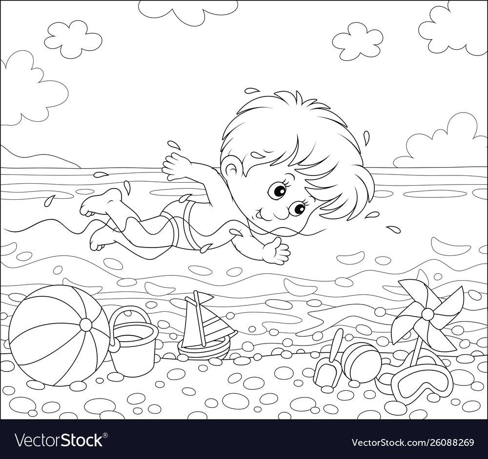 Плавание раскраска для детей