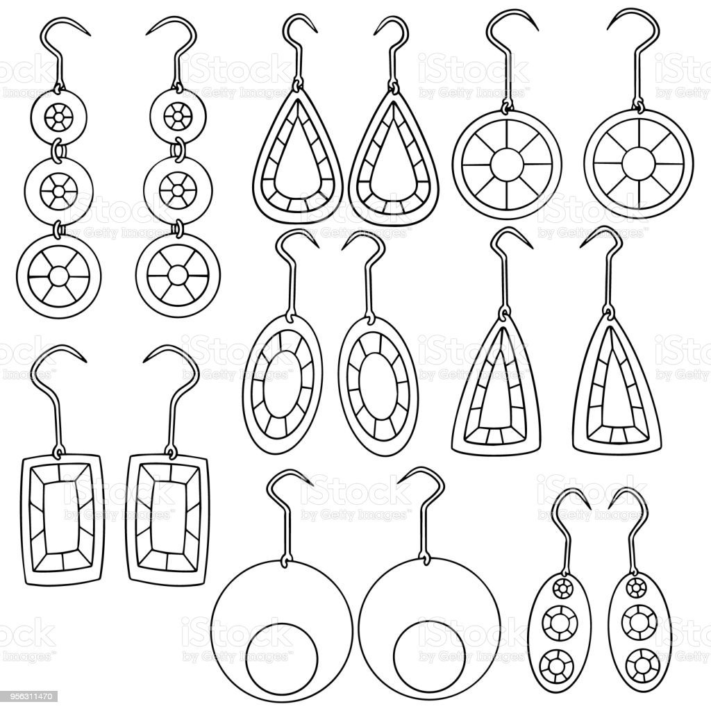 Сережки для разукрашивания