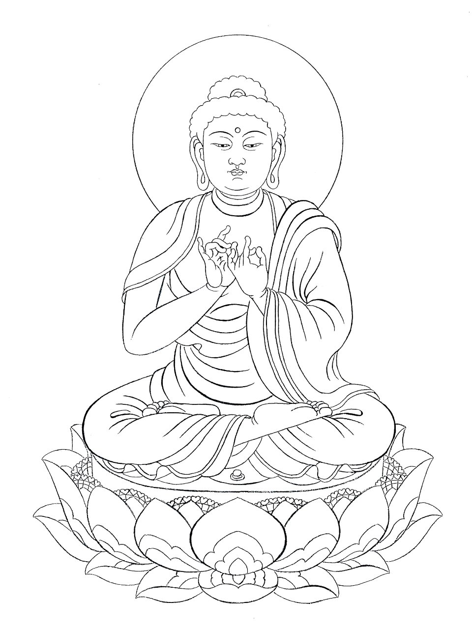 Раскраска Будды распечатать