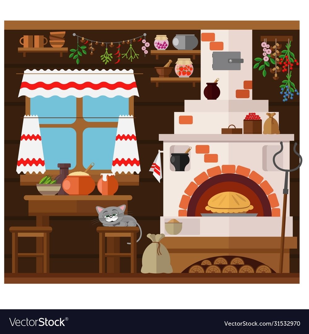 Русская печь вектор