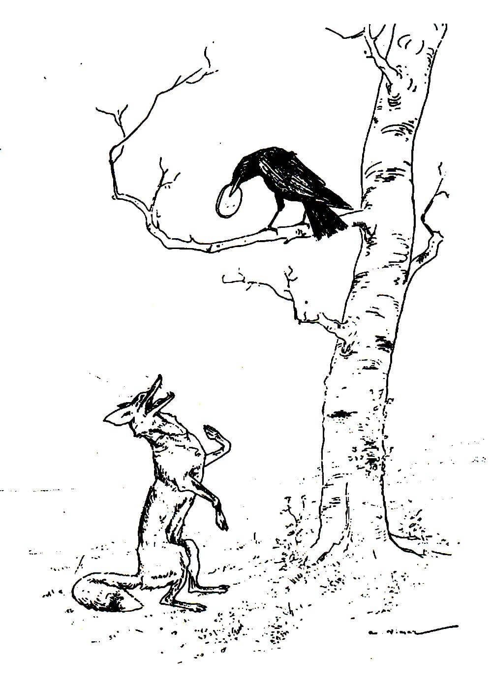 Басня Крылова ворона и лисица