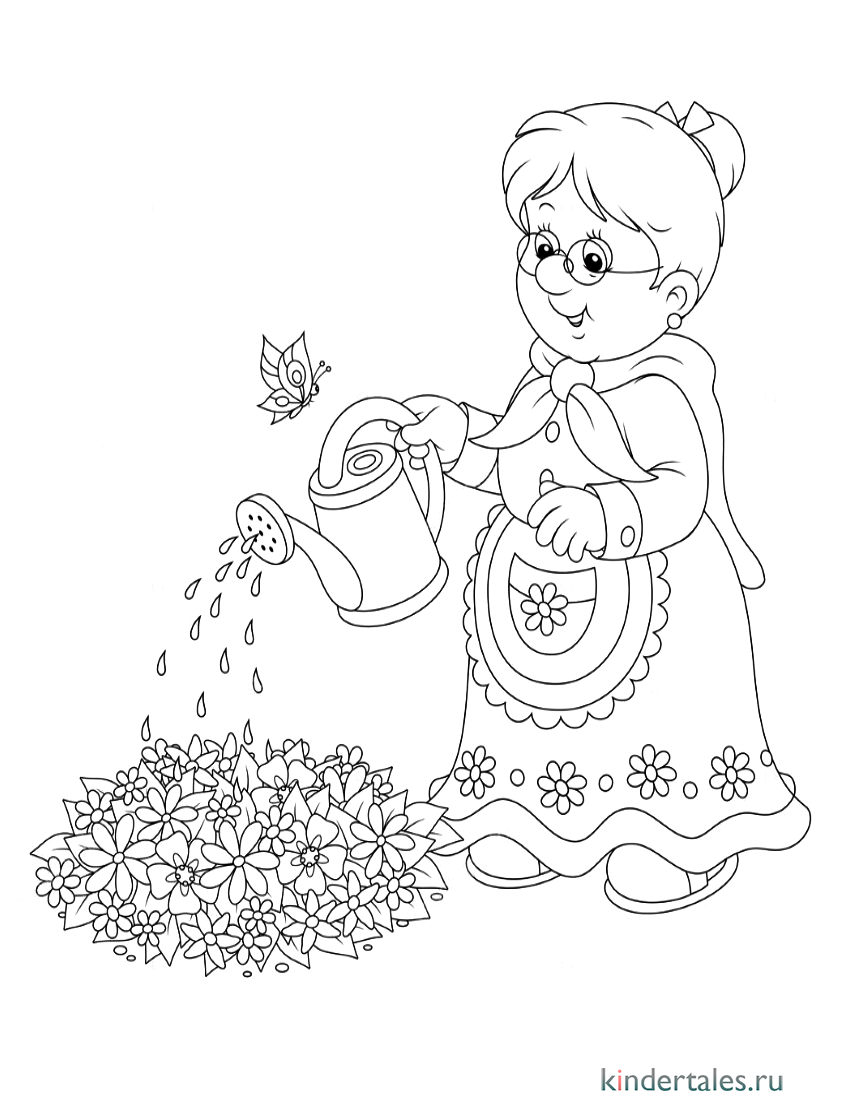 Бабушка в кресле рисунок