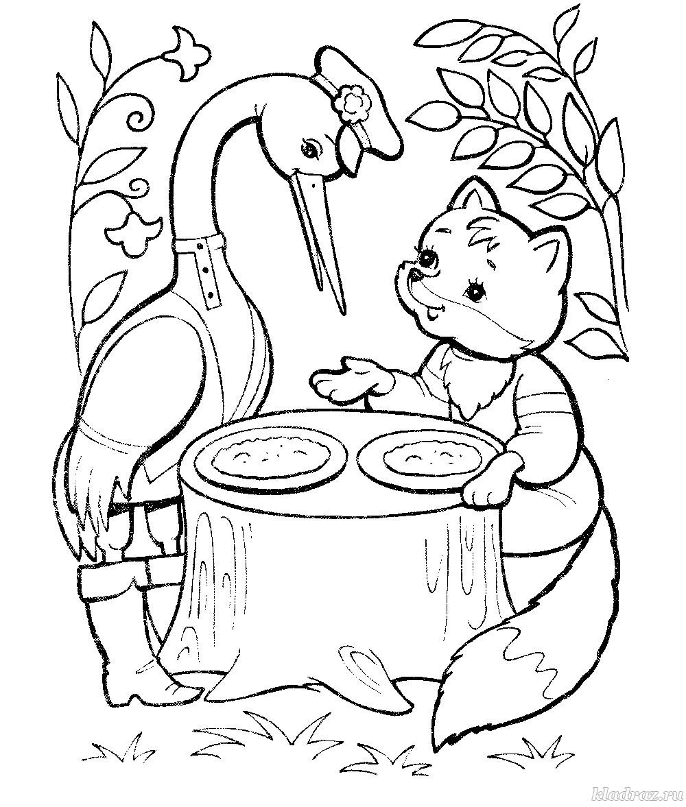 Басня журавль и лисица