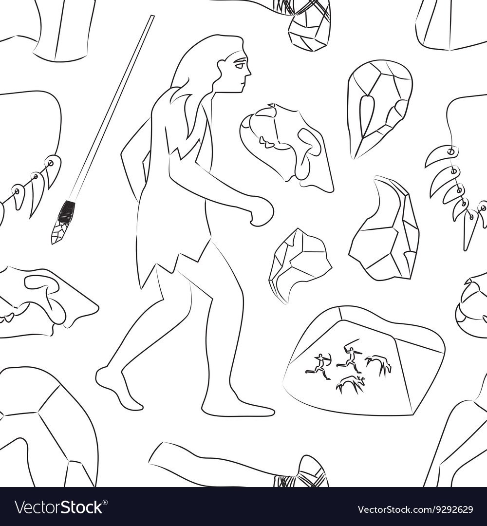 Первобытный человек рисунок лёгкий