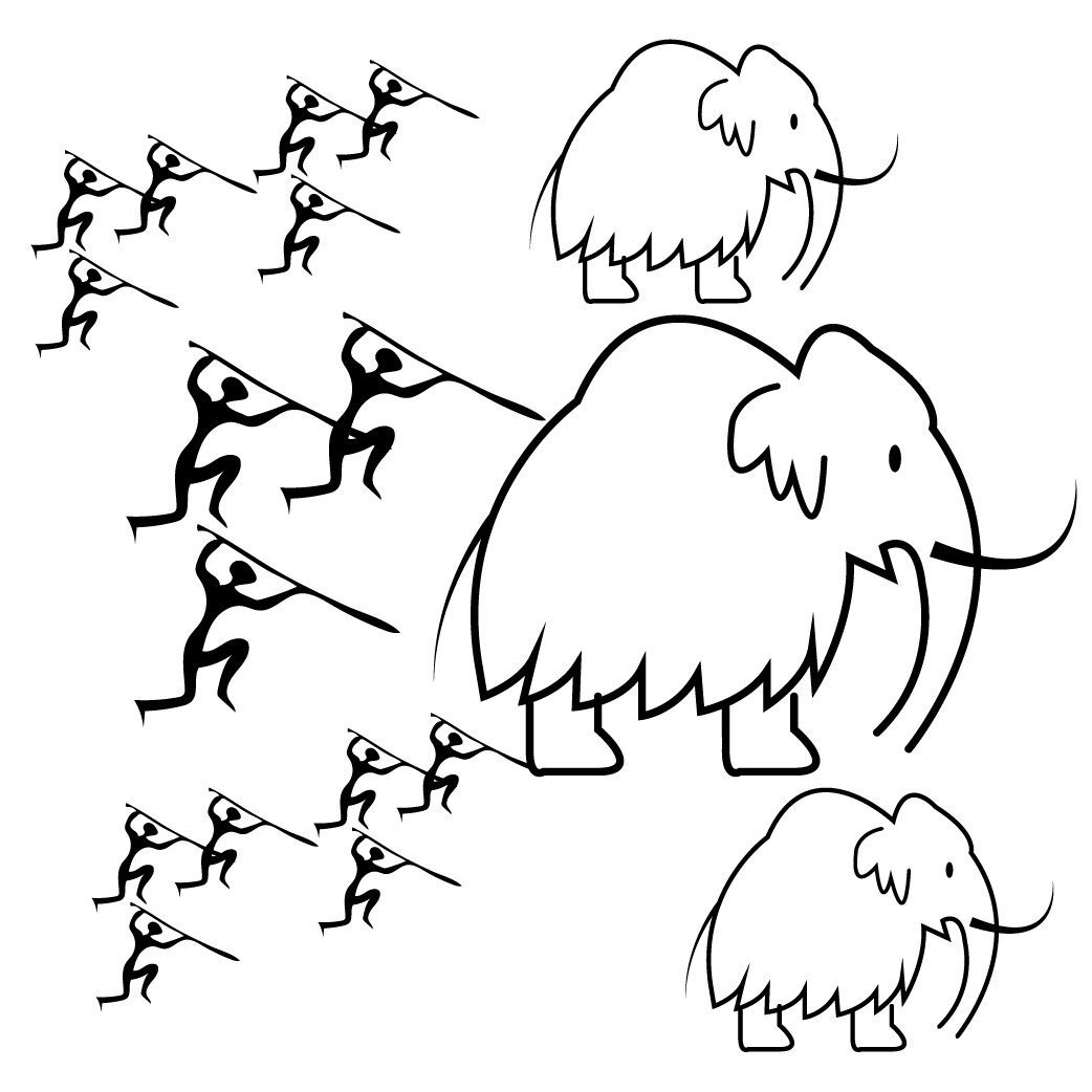 Наскальные рисунки раскраска