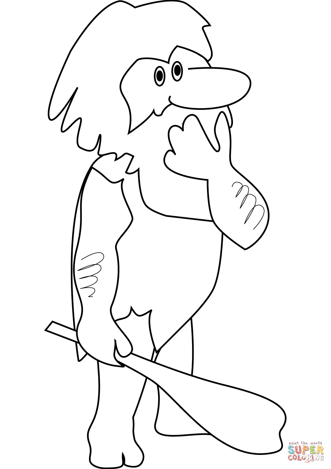 Раскраска девочка пещерный человек