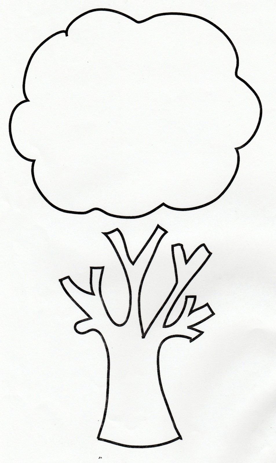 Дерево черно белое контур