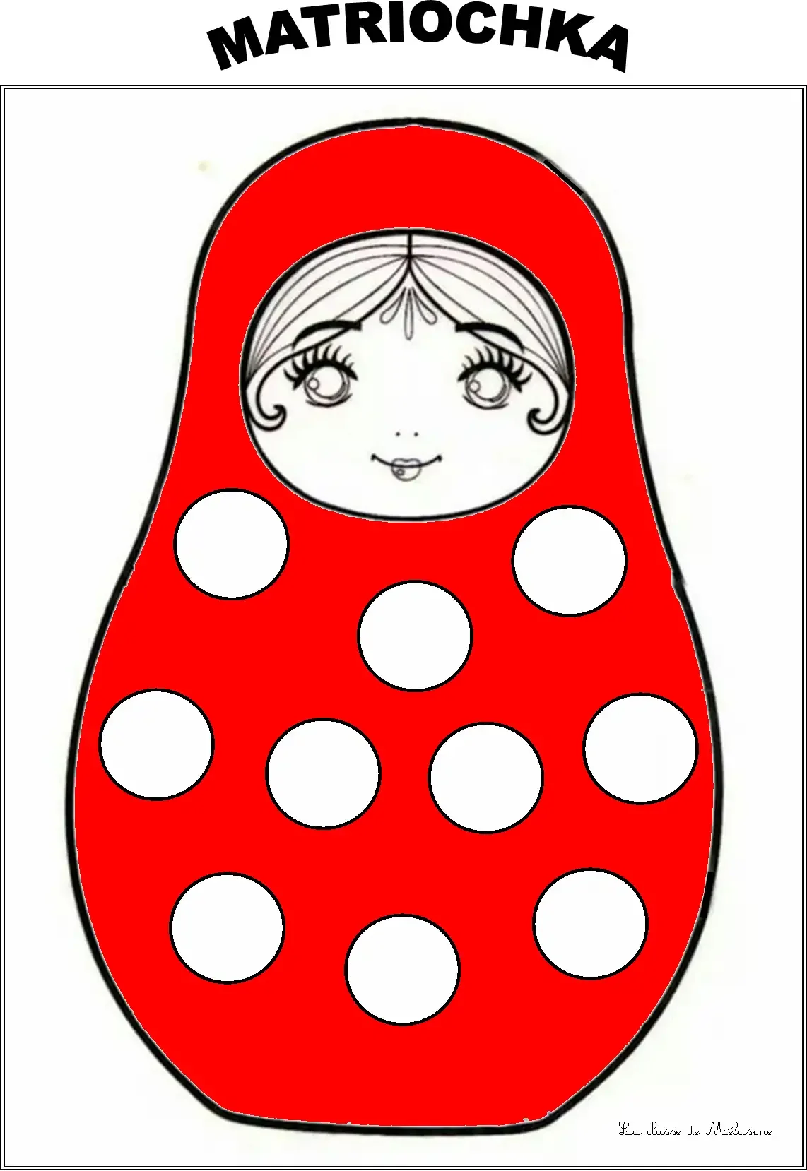 Сергиево-Посадская Матрешка раскраска