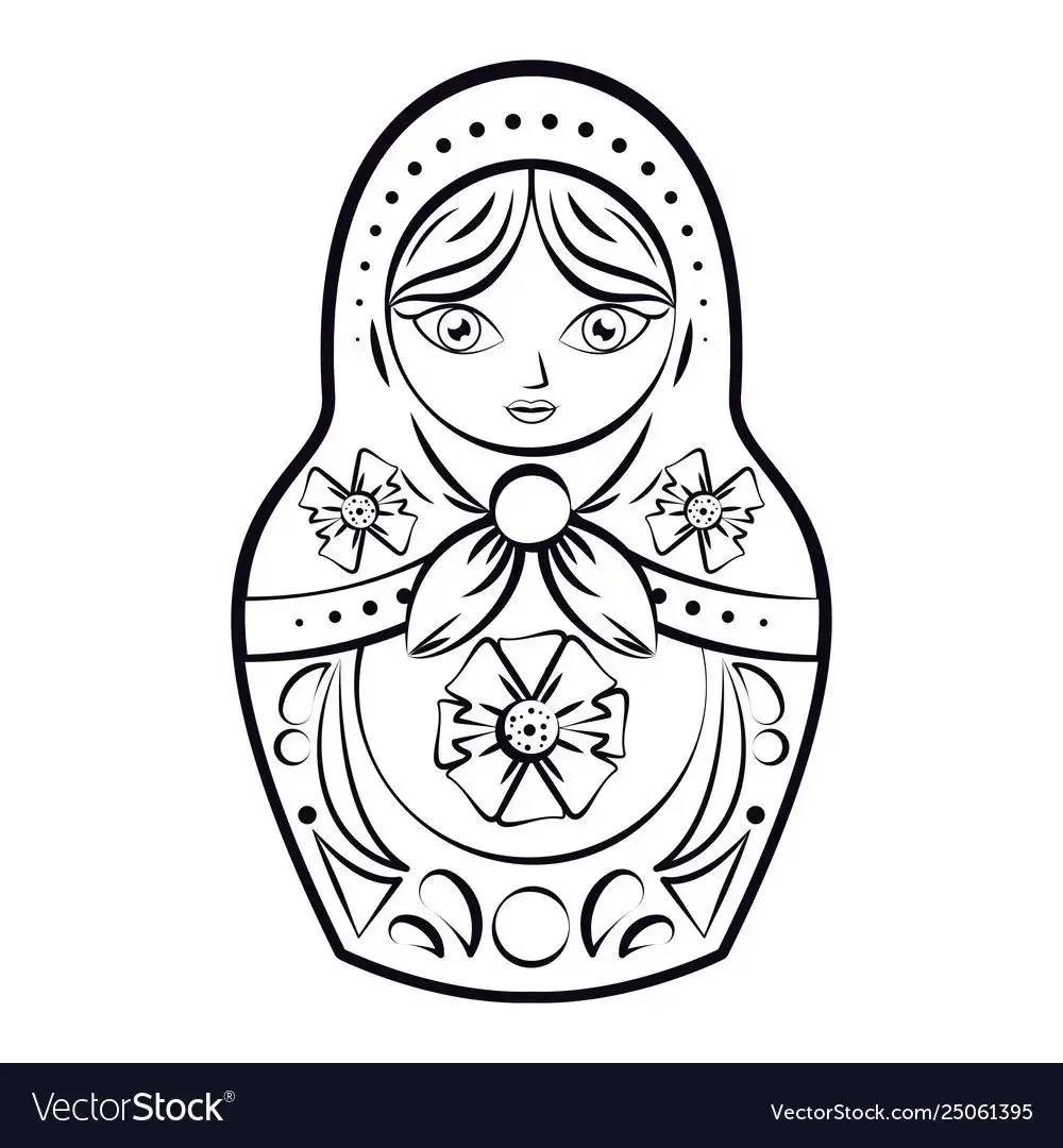 Матрешка картинка для детей на белом фоне