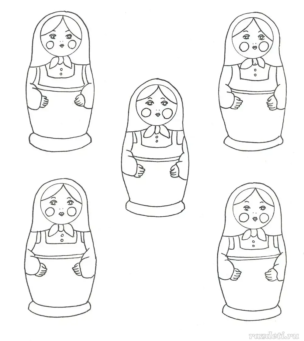 Японские матрешки раскраска