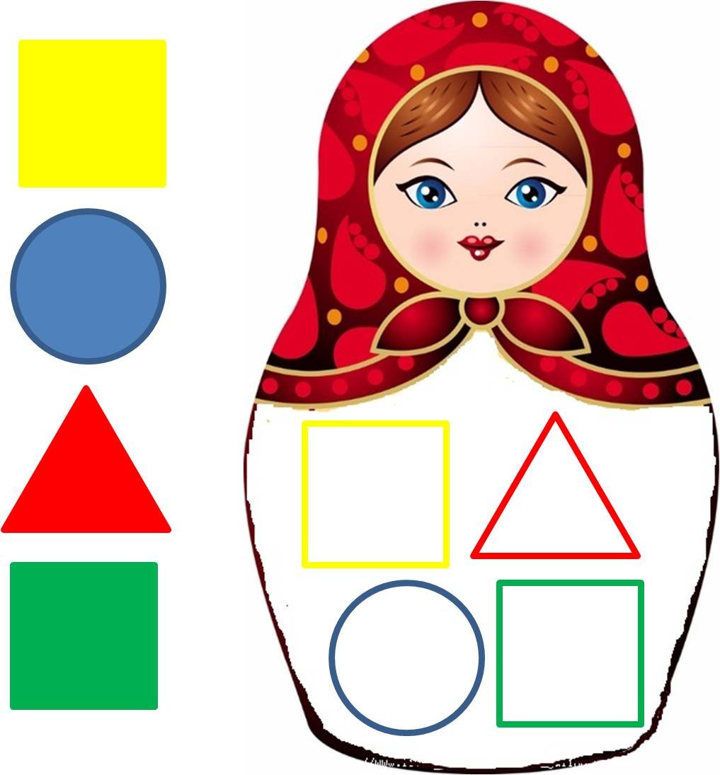 Матрешка раскраска с геометрическими фигурами
