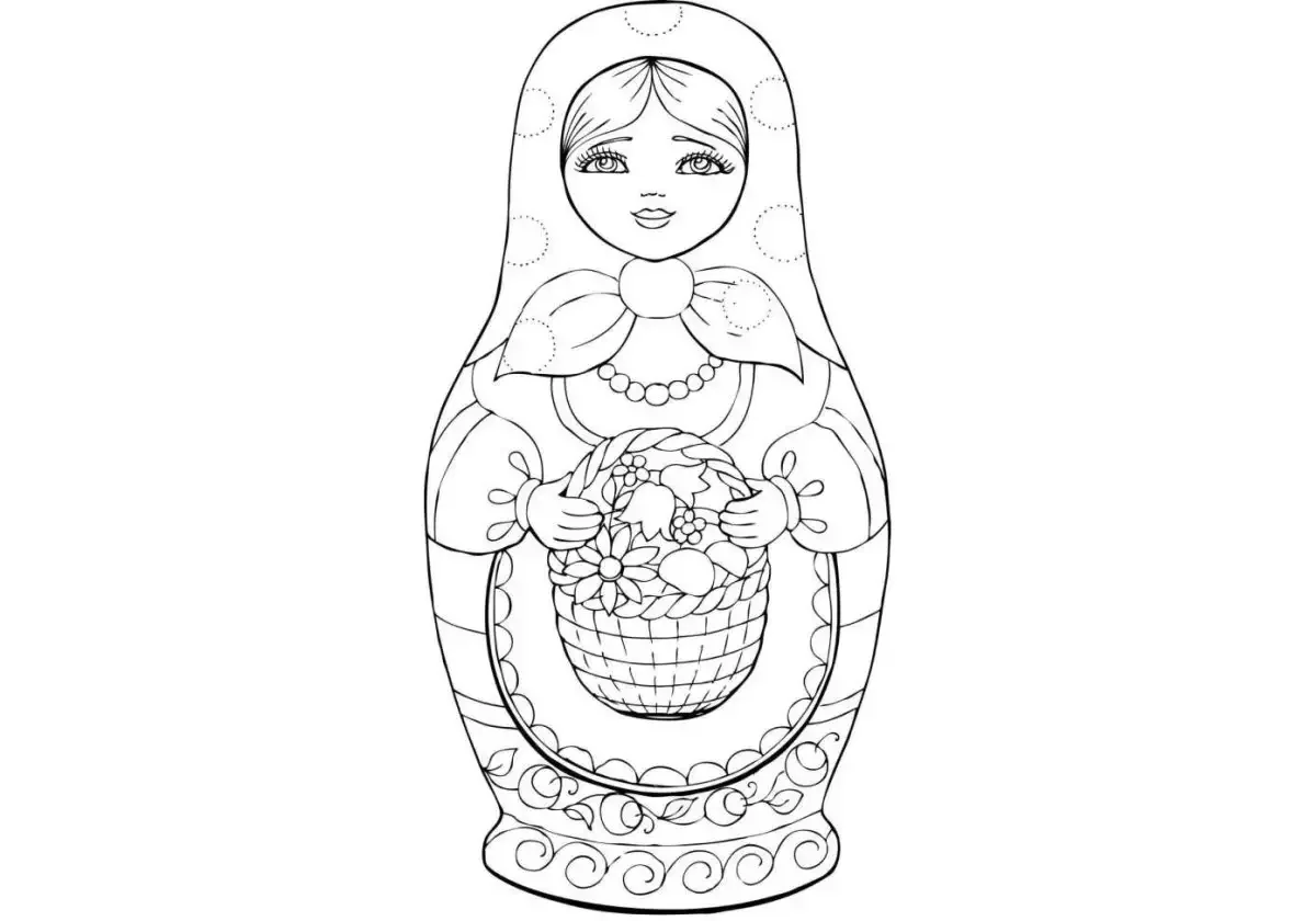 Матрешки для раскрашивания пластилином