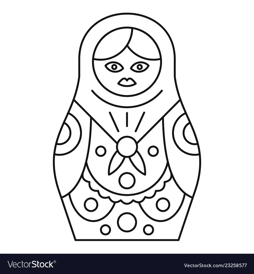 Матрешка черно белая для детей