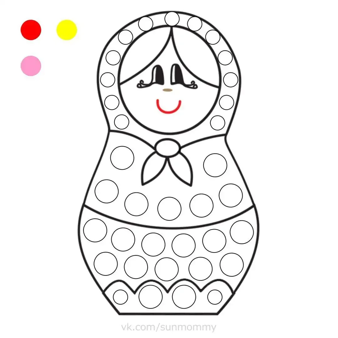 Матрешка вектор контур