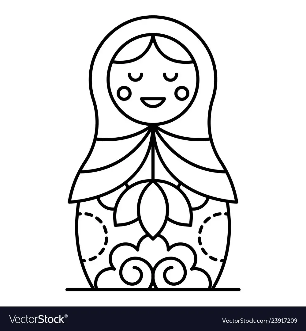 Матрешка Гжель Городецкая