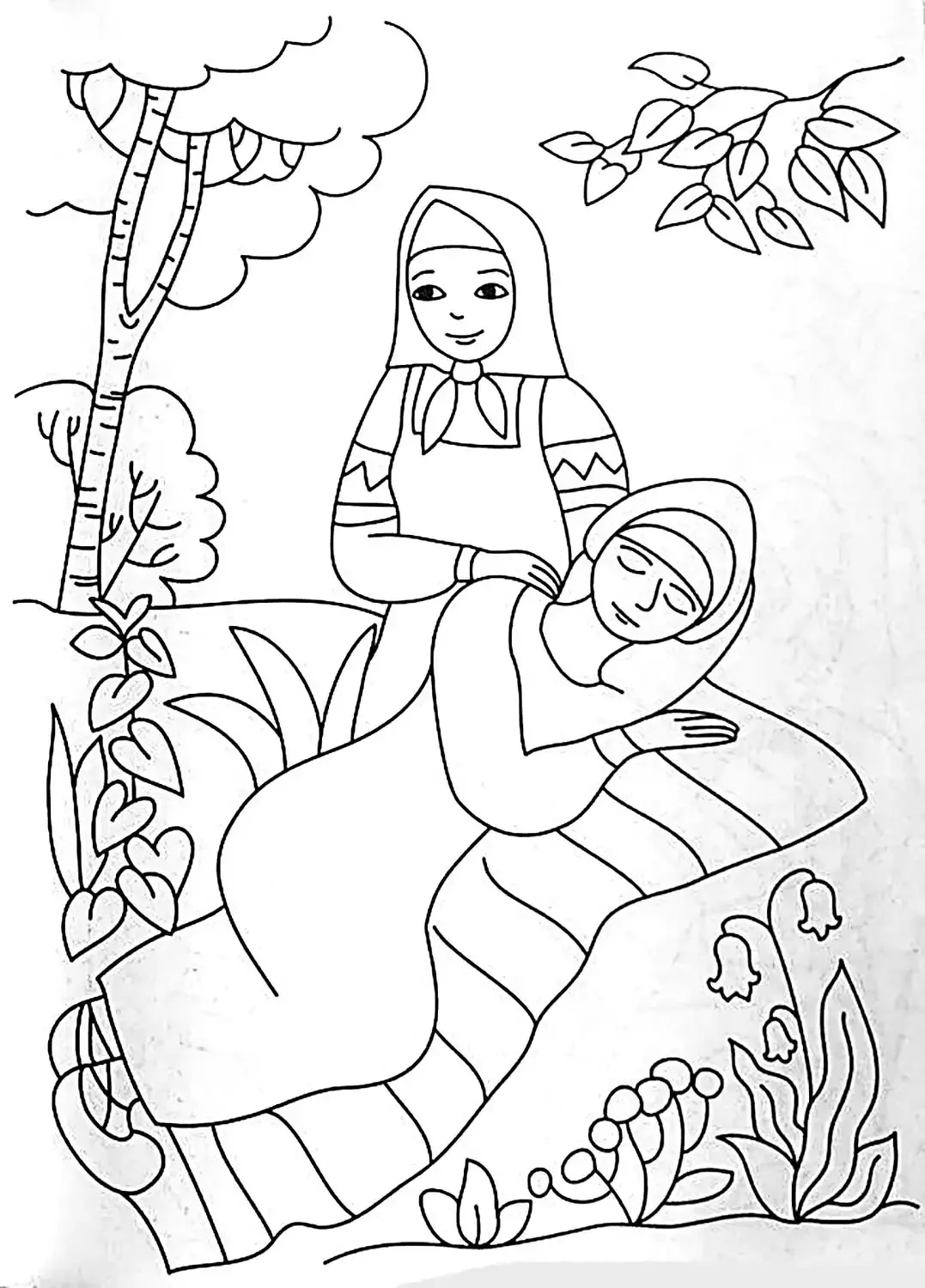 Раскраска крошечка Хаврошечка из сказки